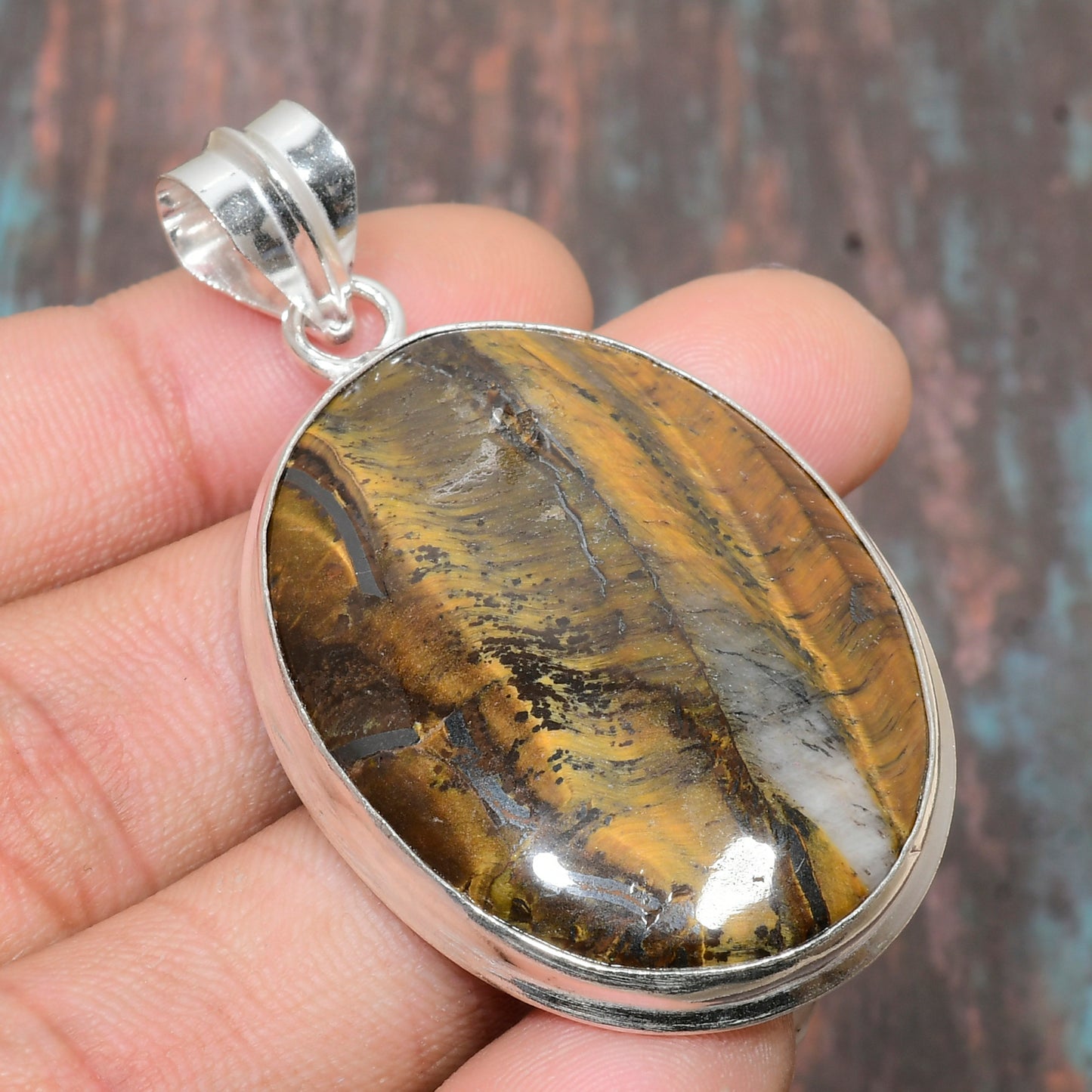 Grounded Grace – Tiger Eye Sterling Silver Pendant