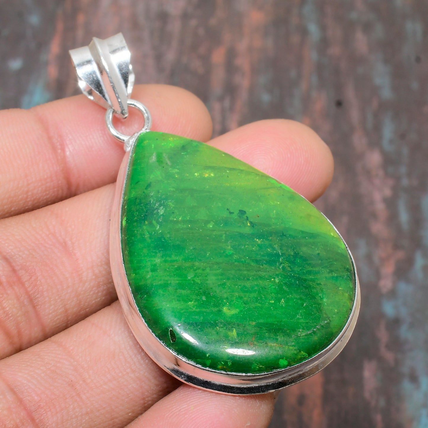 Green Serpent – Genuine Jade & Sterling Silver Pendant