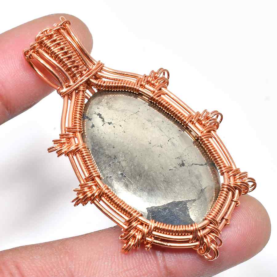 Grounded Grace – Copper-Wrapped Natural Stone Pendant