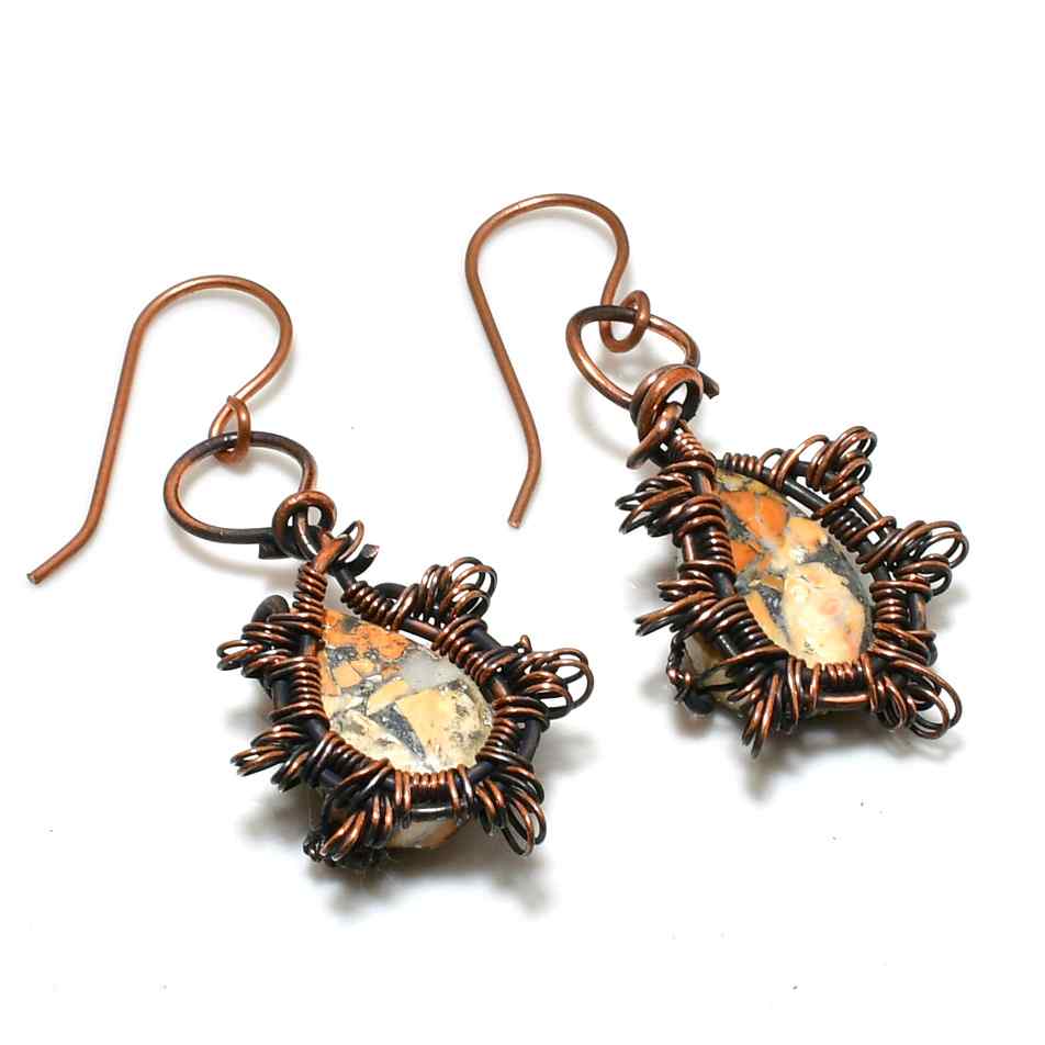 Earthsong – Copper-Wrapped Gemstone Earrings