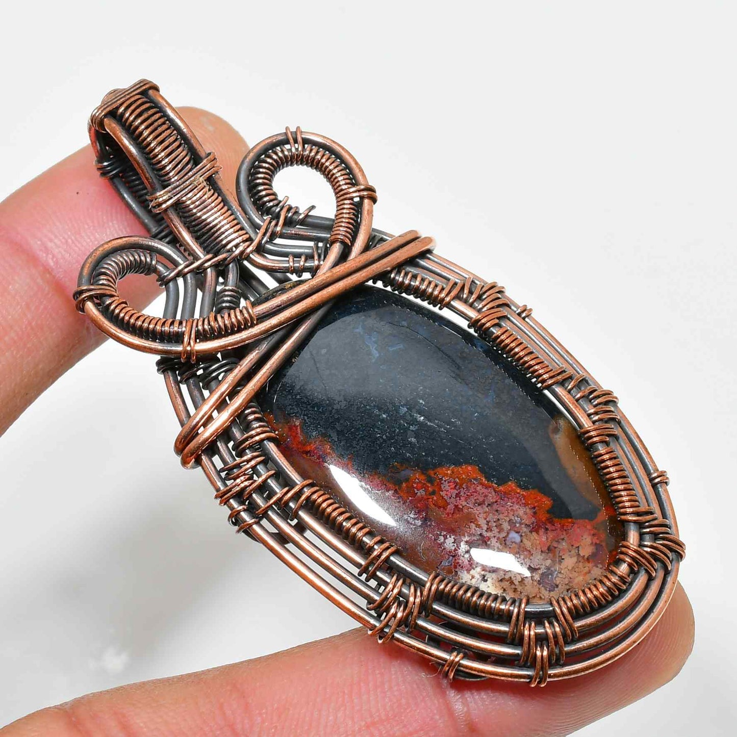 Gaia’s Grace – Agate Copper Pendant