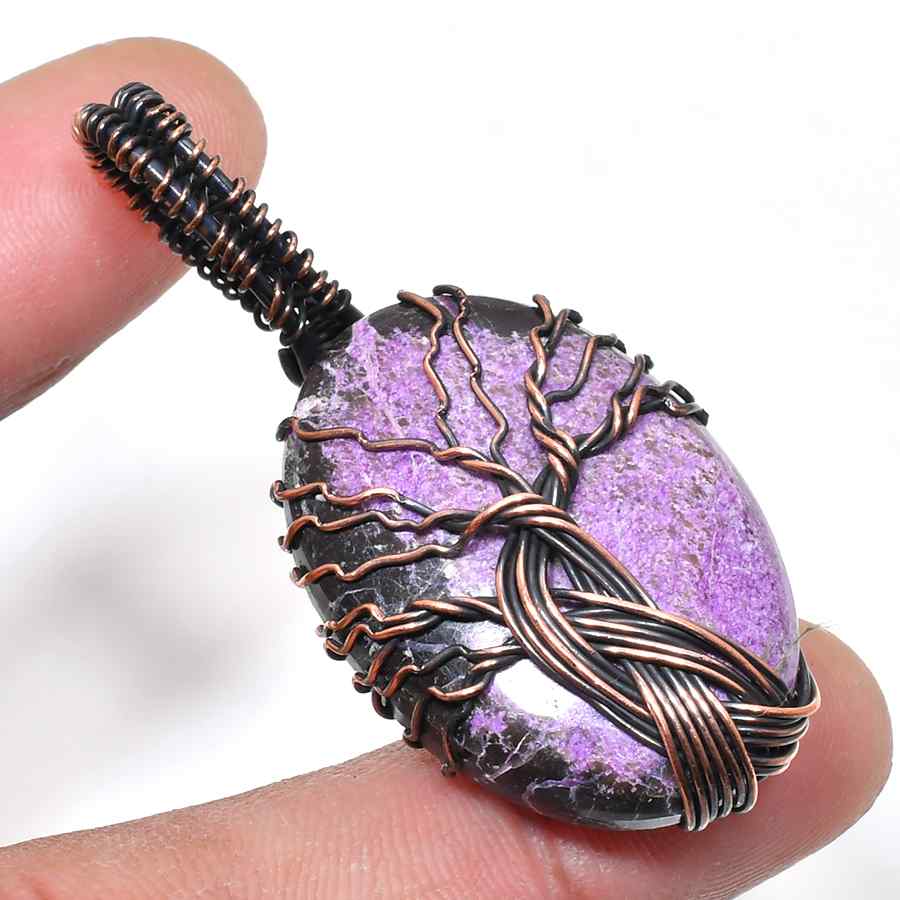 Ezra’s Veil – Mystic Amethyst & Copper Pendant