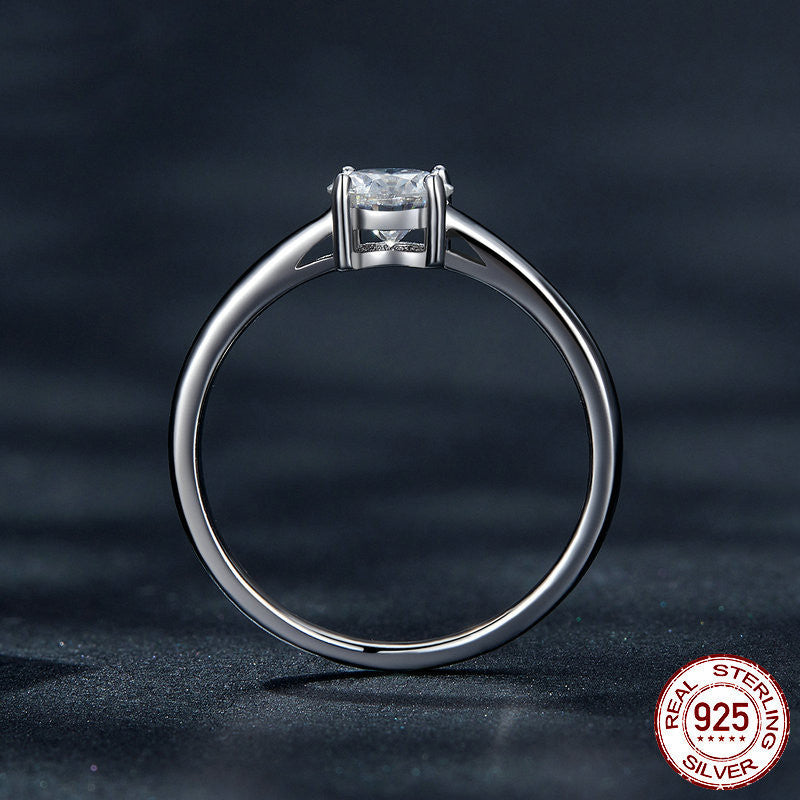 Silent Whisper Diamond Ring - 925 Sterling Silver