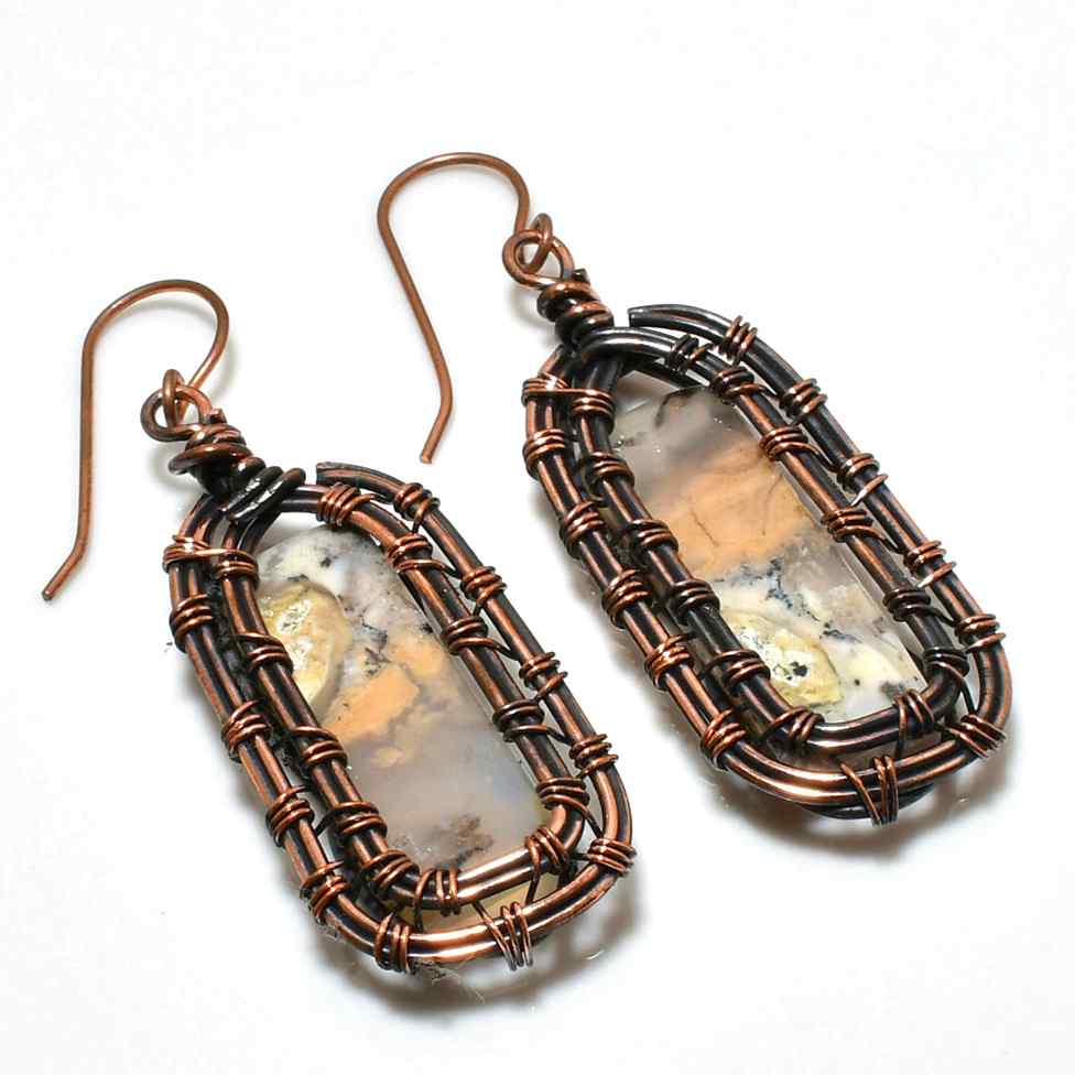 Nature’s Embrace – Agate & Copper Earrings