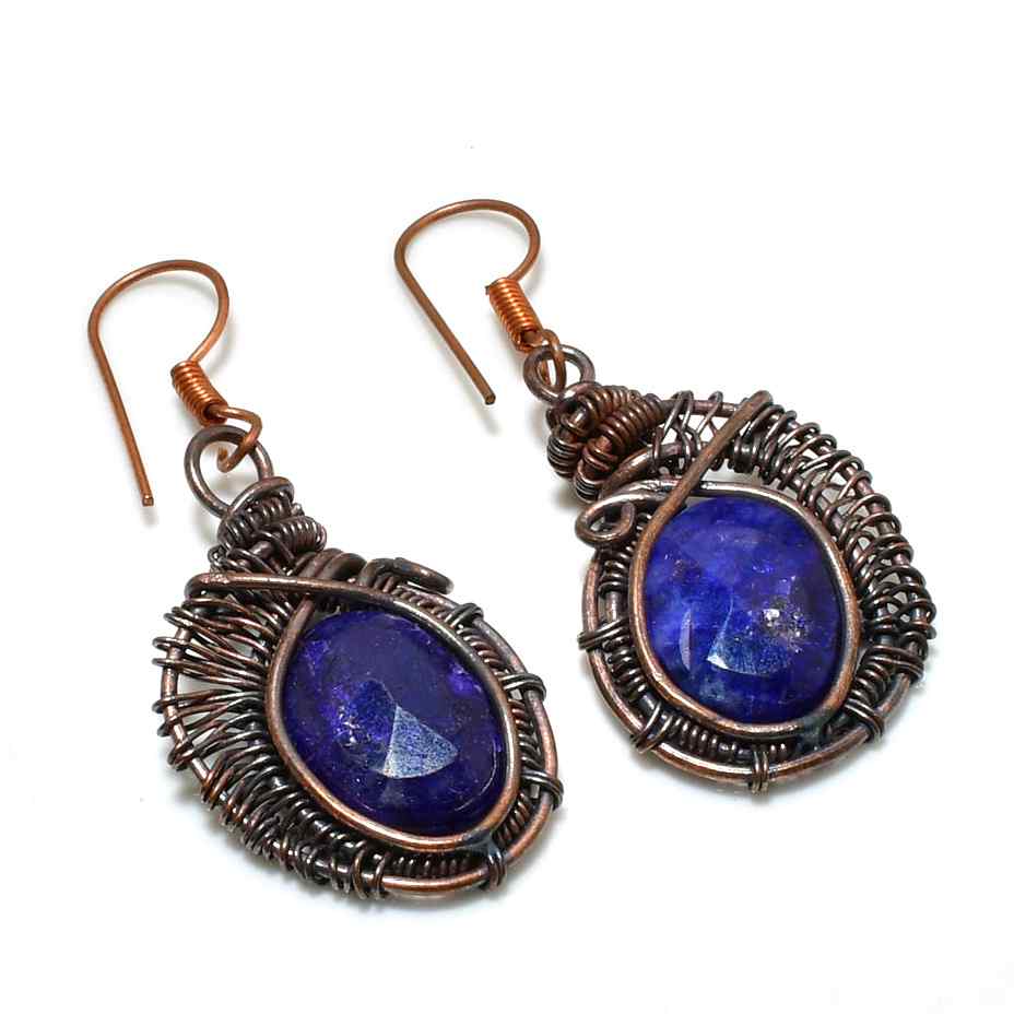 Sage’s Gaze – Lapis Lazuli Copper Earrings