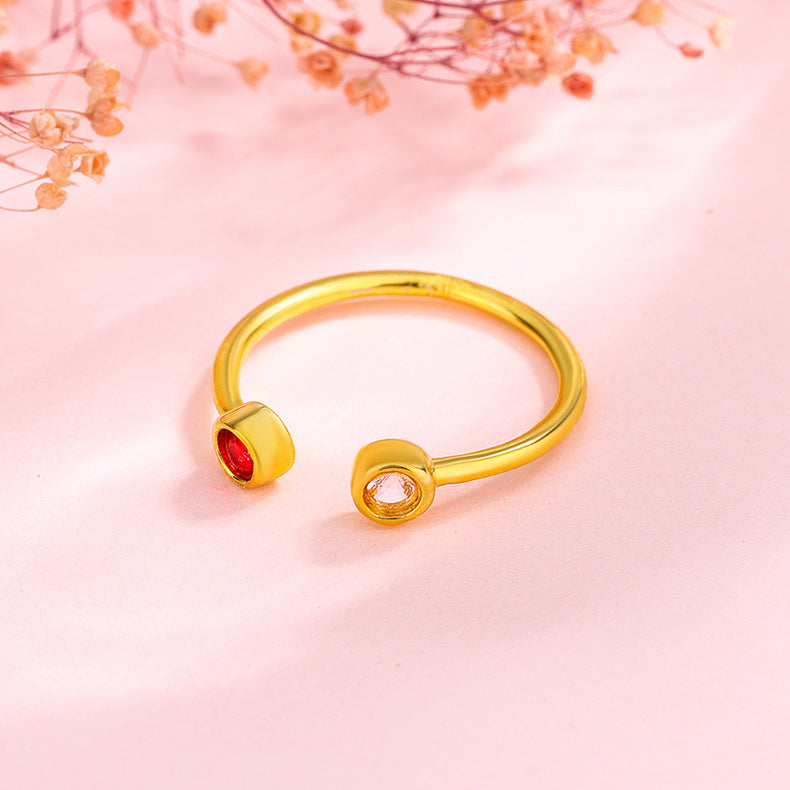 Sleek Ring with Zircon Accents