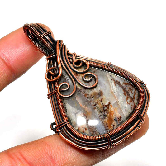 Earth’s Embrace – Agate Copper Pendant