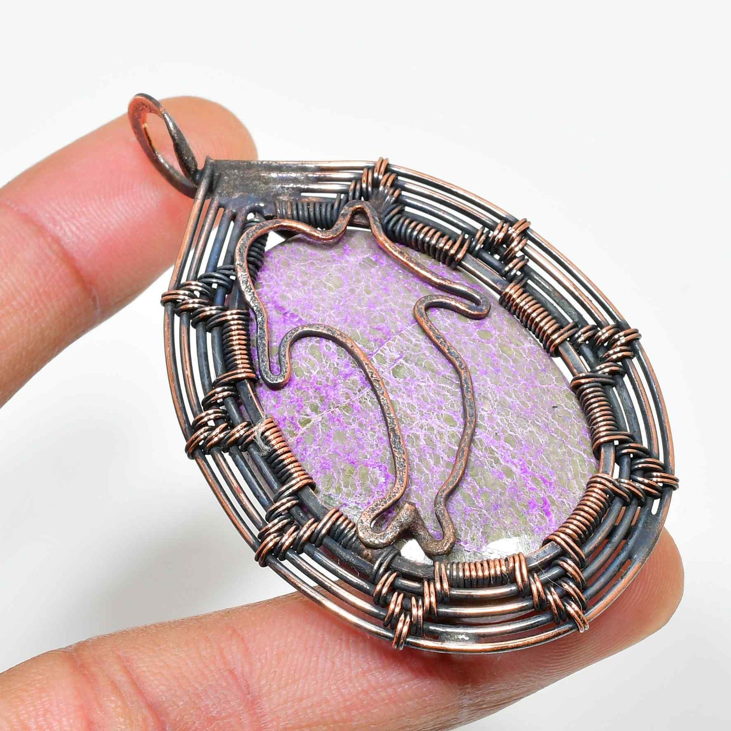 Soul’s Clarity – Amethyst & Oxidized Copper Pendant