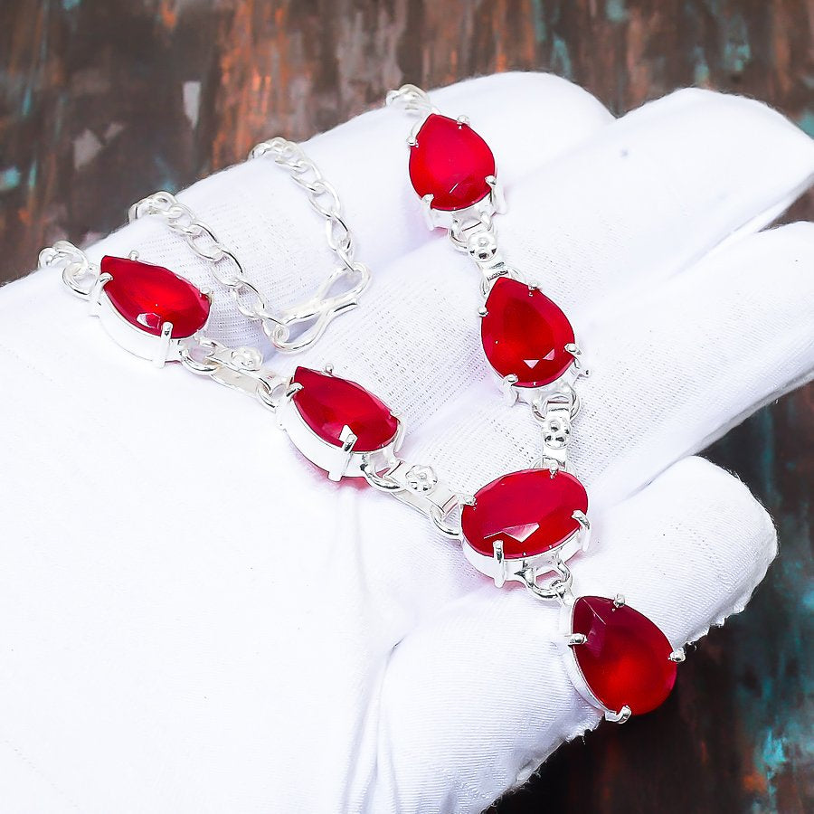 Ember’s Embrace – Garnet Sterling Silver Bracelet
