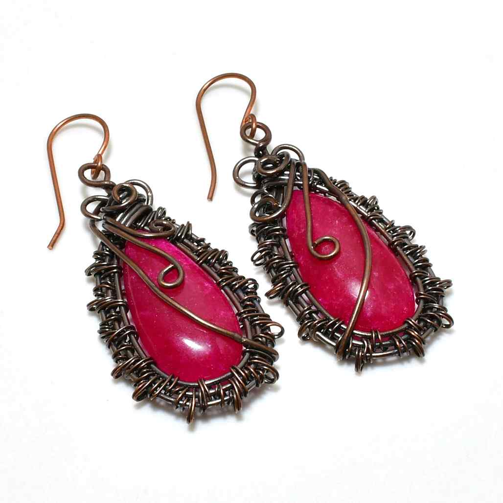 Ember’s Embrace – Garnet Copper Earrings