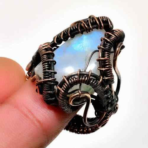 Opal Essence – Handcrafted Copper Wire Ring