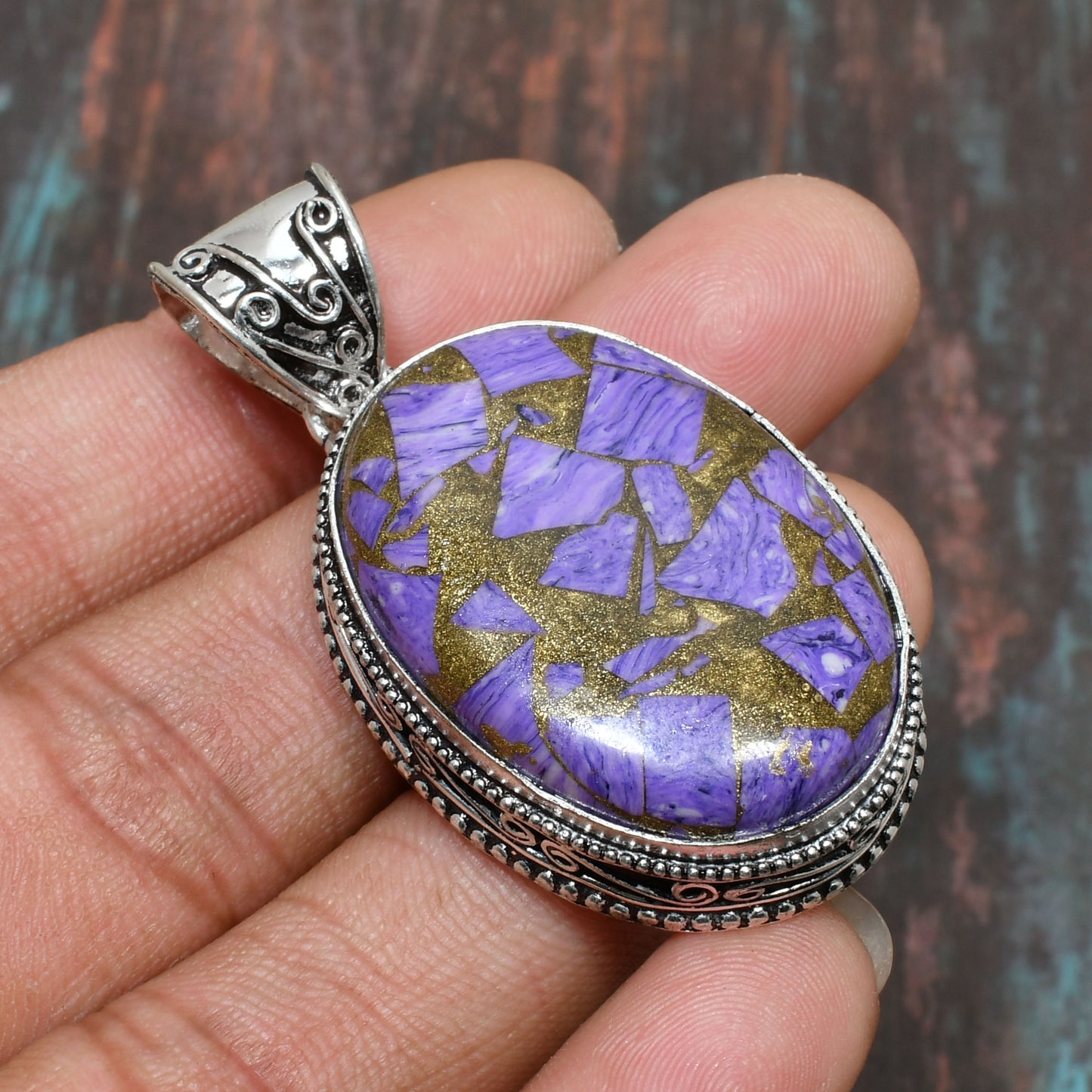 Luna’s Whisper – Purple Stone & Silver Pendant
