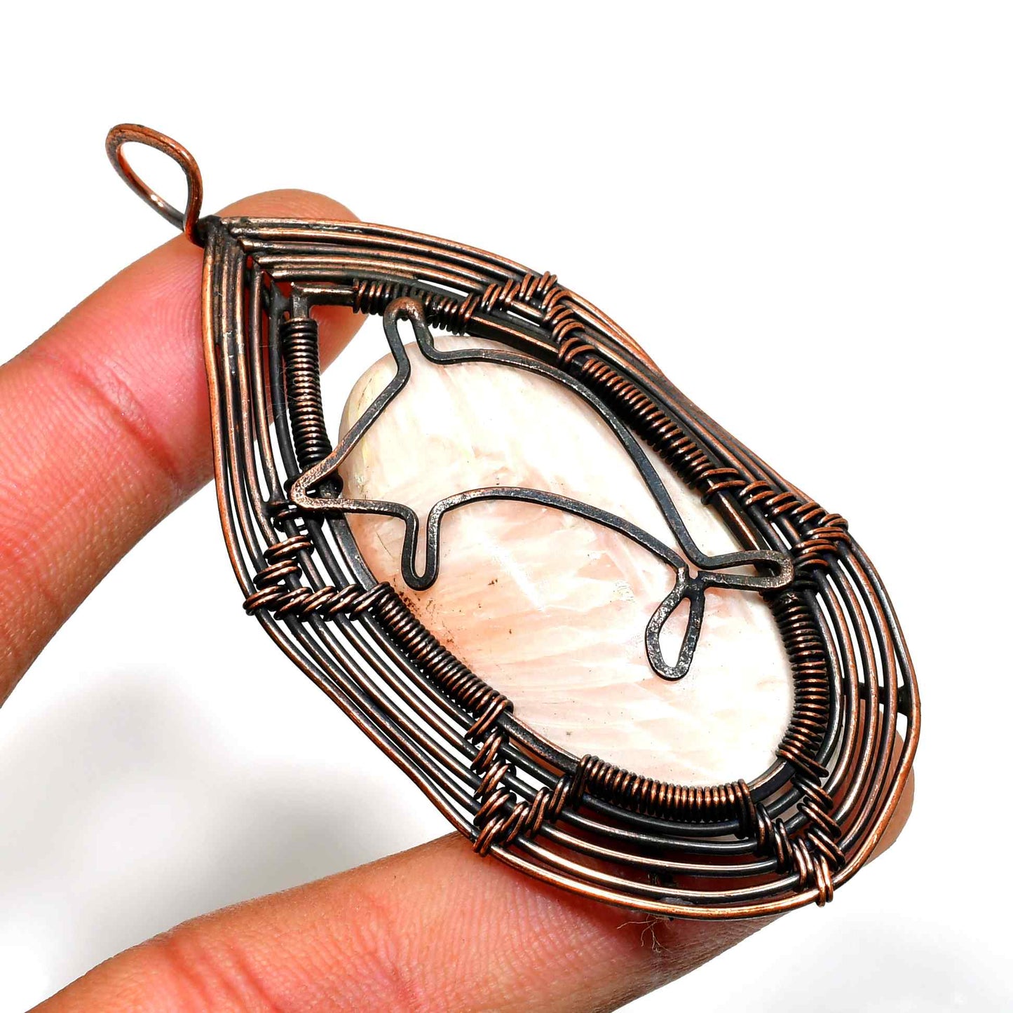 Tranquil Tides – Celestial Stone & Copper Pendant