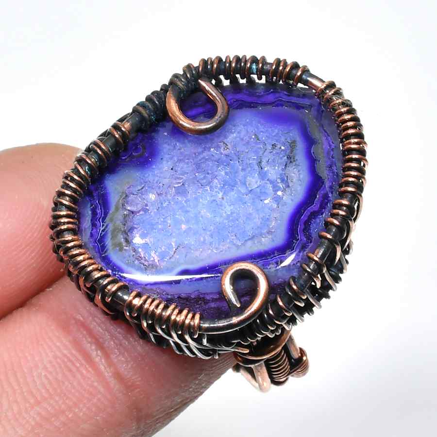 Aurelia’s Embrace – Amethyst Copper Ring