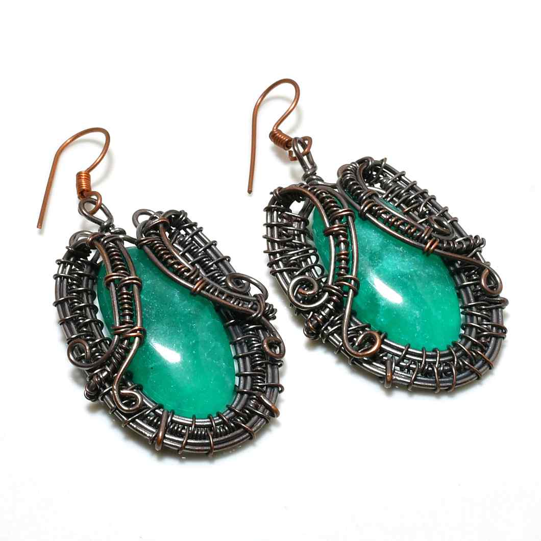 Serenity’s Embrace – Amazonite Copper Earrings