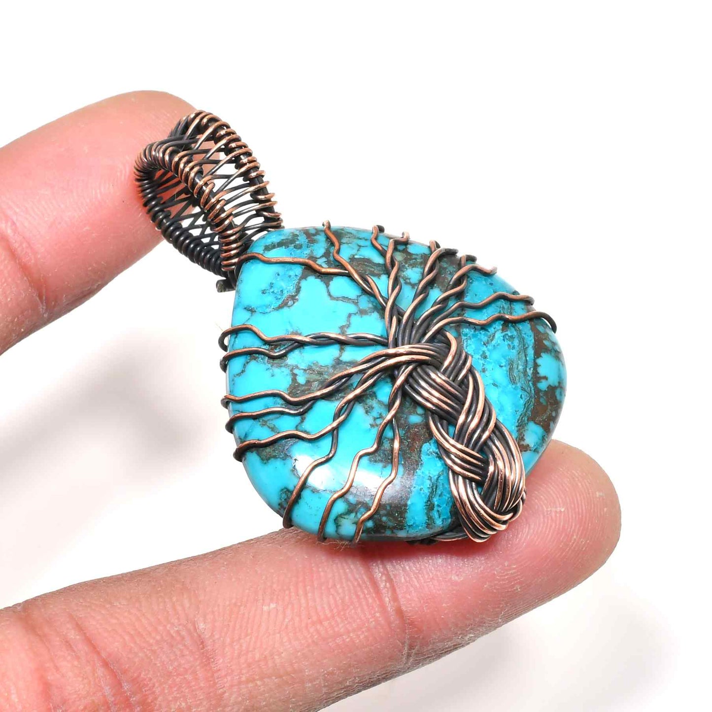 Azure Arbor – Turquoise Tree of Life Pendant