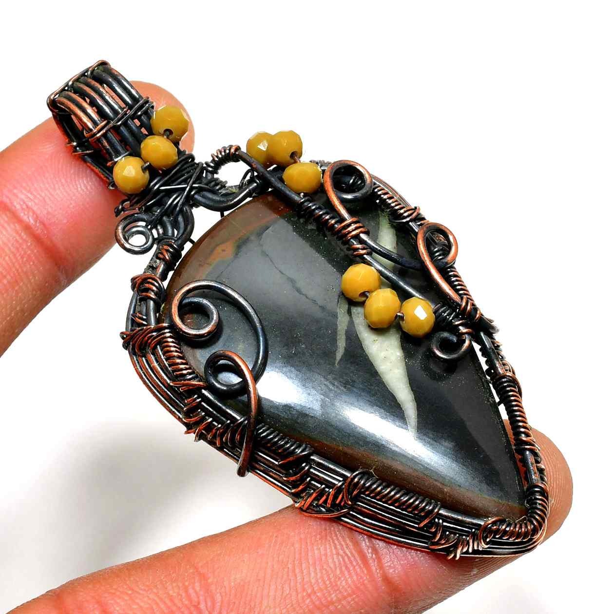 Gaia’s Anchor – Copper Grounding Stone Pendant