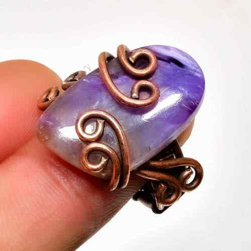 Ezra’s Veil – Handwrapped Amethyst Copper Pendant
