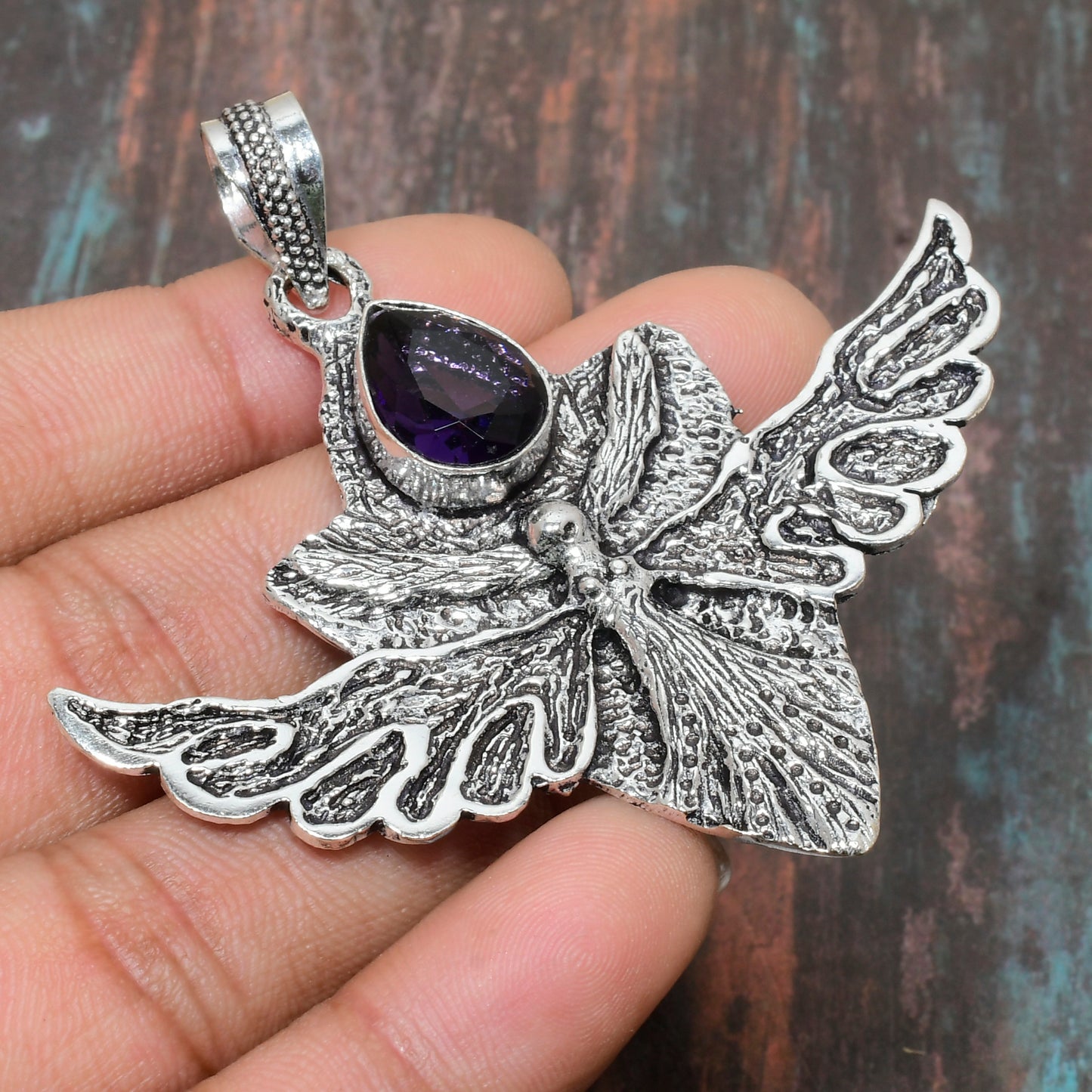 Dragonfly Dream – Sterling Silver Amethyst Pendant