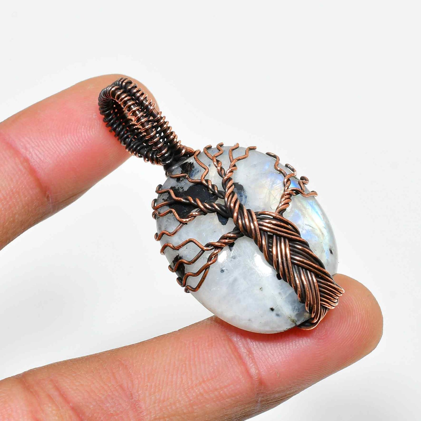 Luna’s Arbor – Moonstone Copper Pendant