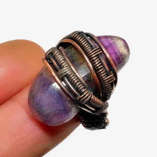 Ezra’s Veil – Amethyst & Copper Pendant