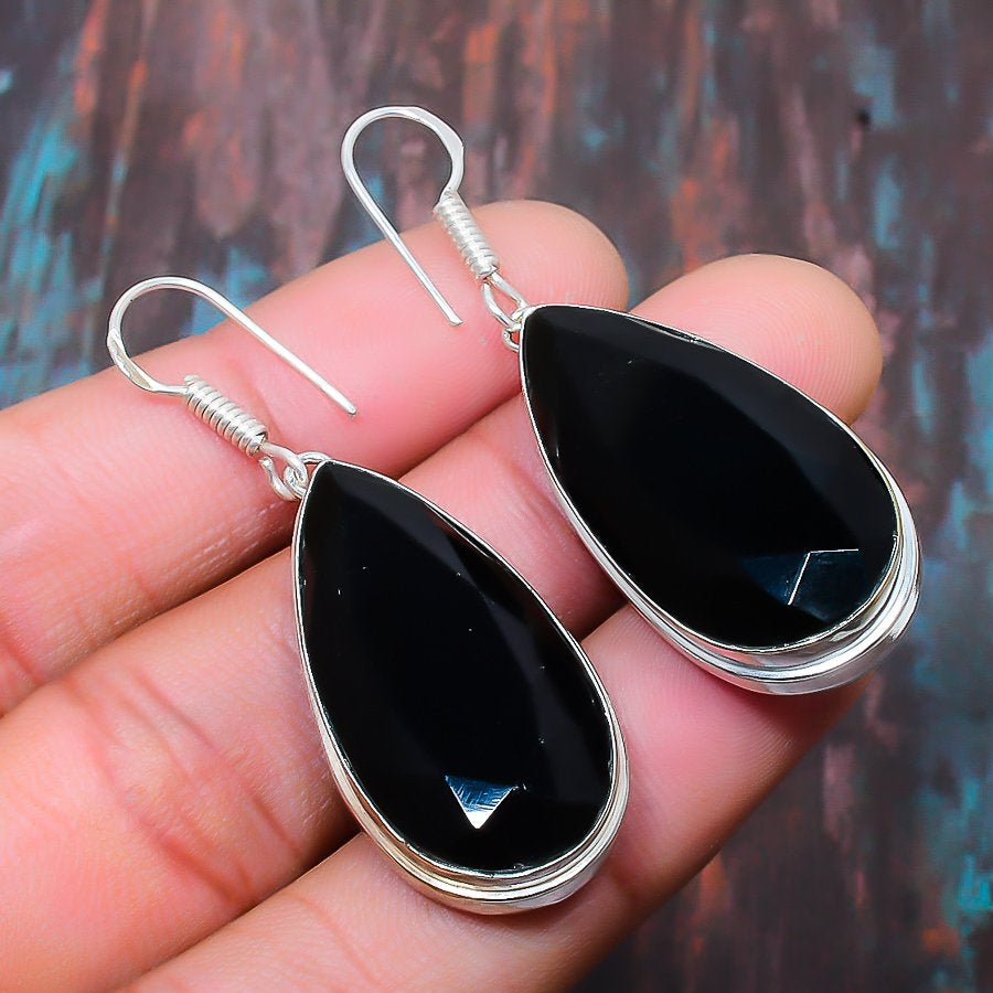 Obsidian Aura – Sterling Silver Onyx Earrings