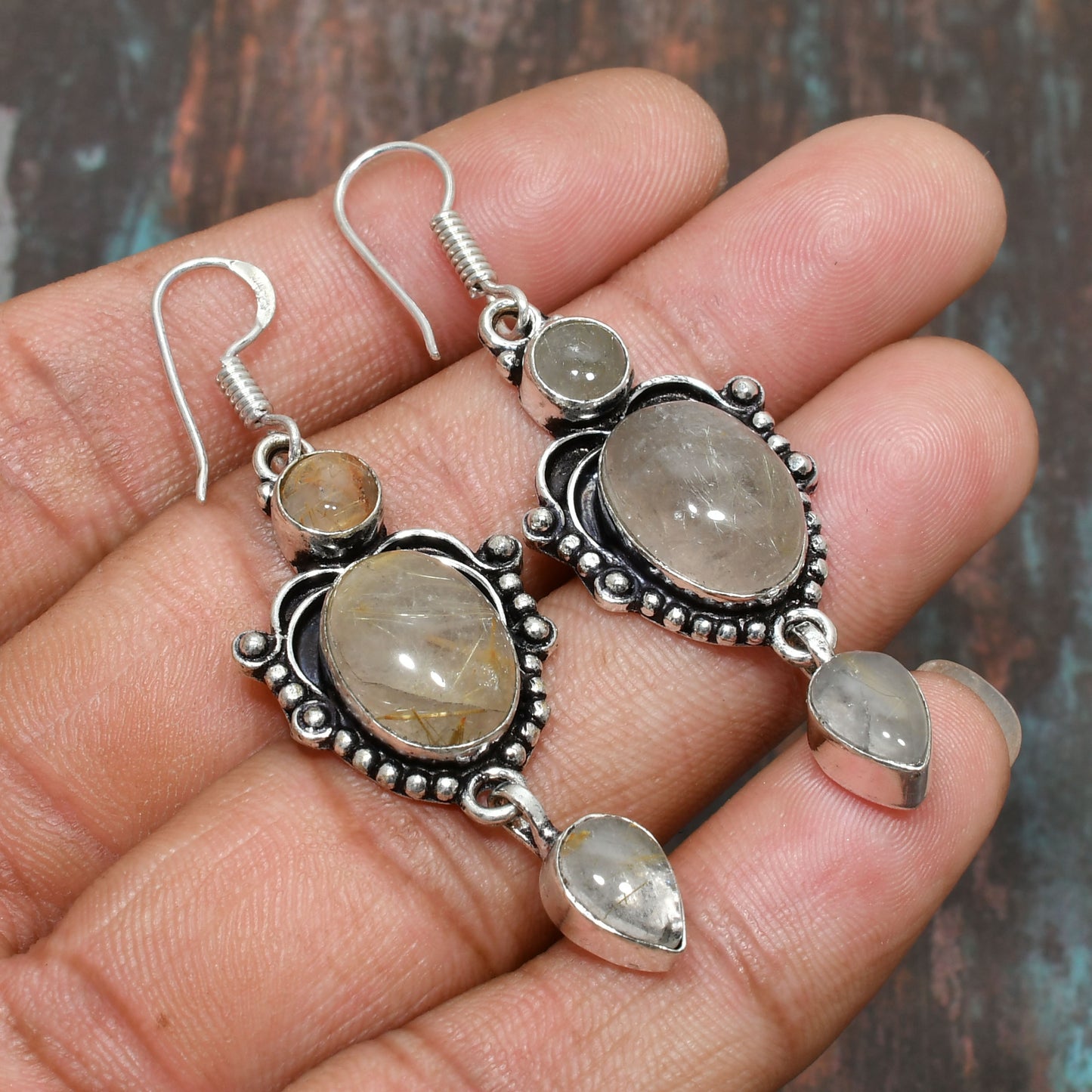 Moonlit Harmony – Sterling Silver Moonstone Earrings