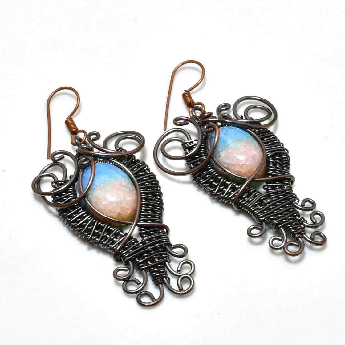Celestial Whispers – Hand-Wrapped Moonstone Earrings