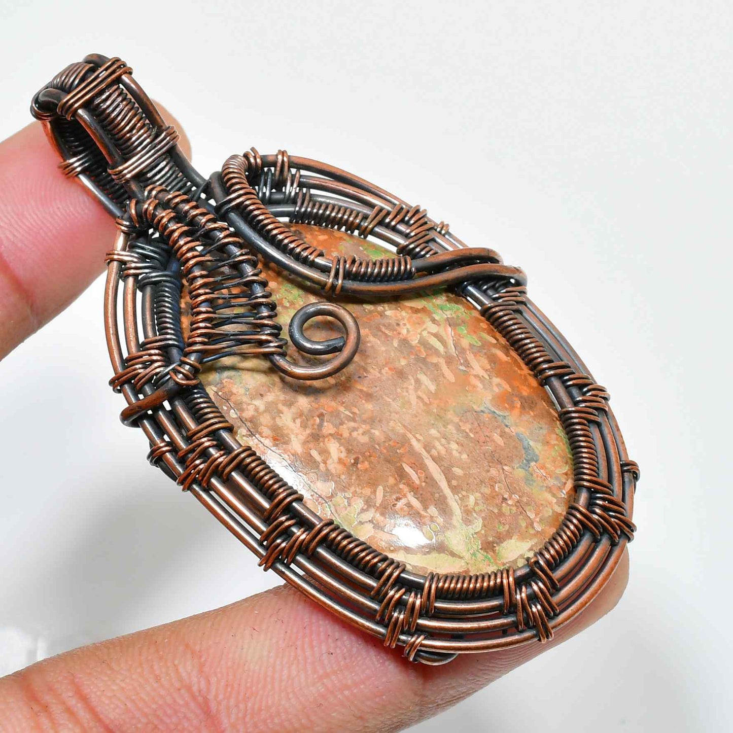 Grounded Grace – Jasper Copper Pendant