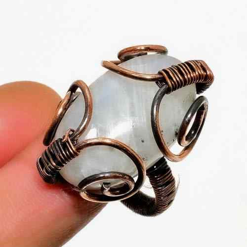 Celestial Harmony – Moonstone Copper Ring