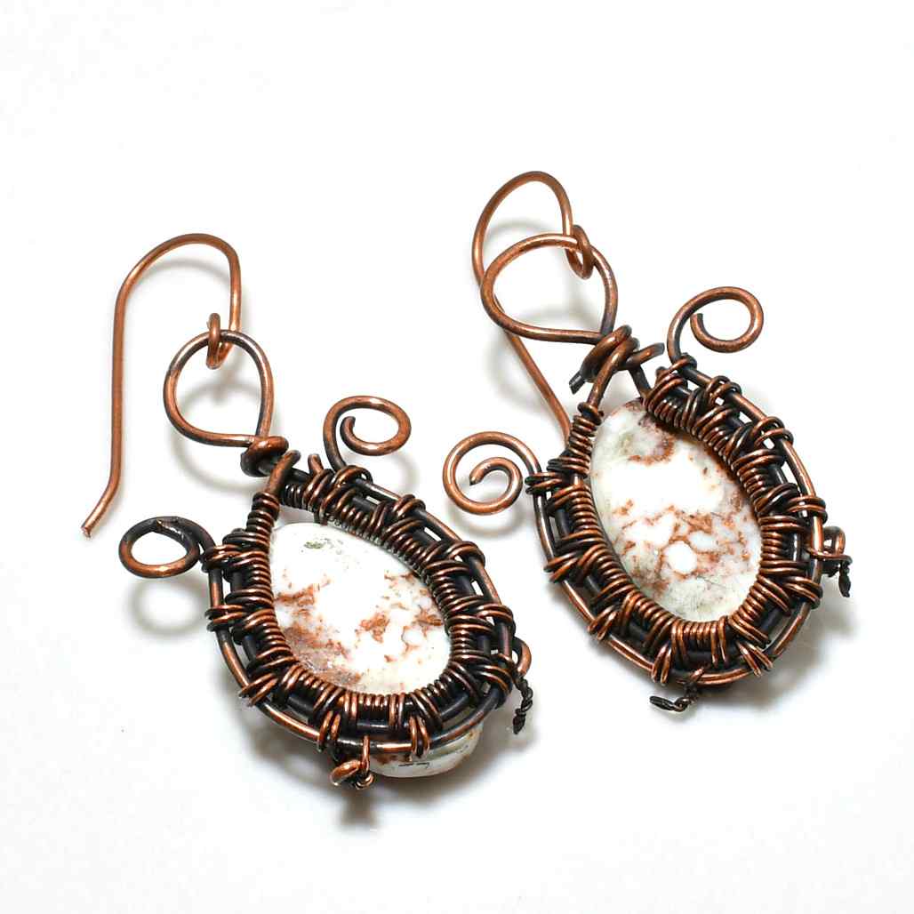 Earth’s Embrace – Copper-Wrapped Stone Earrings