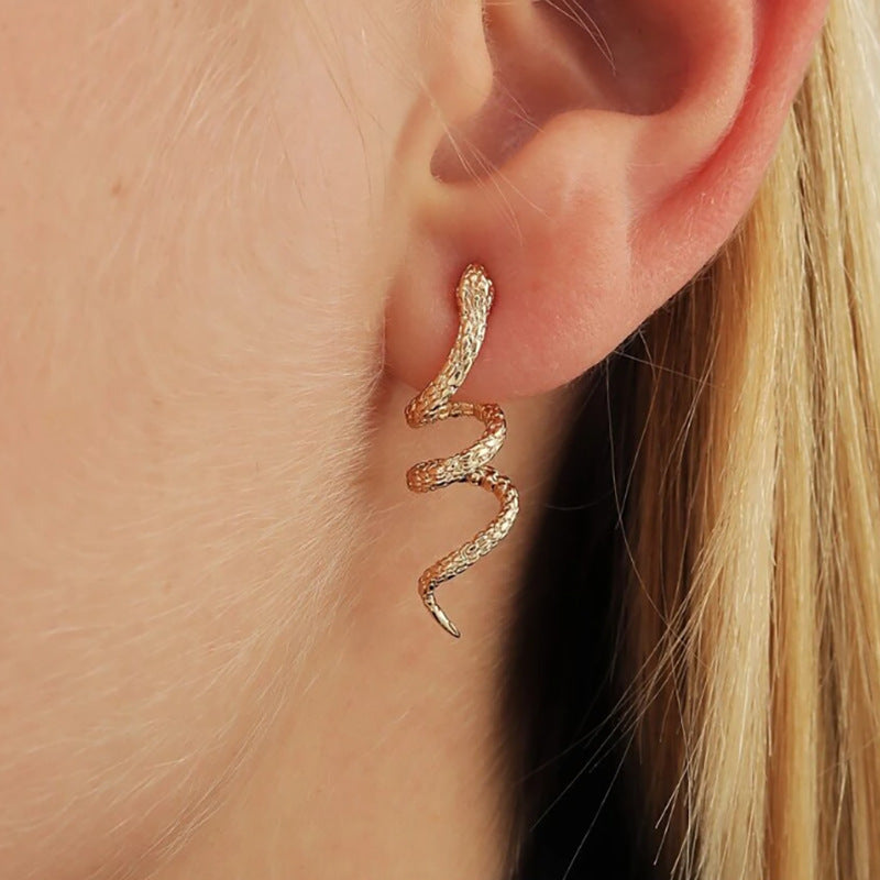 Serpent Twist Vintage Stud Earrings