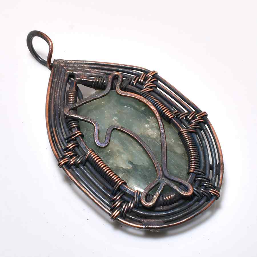 Ocean’s Embrace – Greenstone Copper Pendant