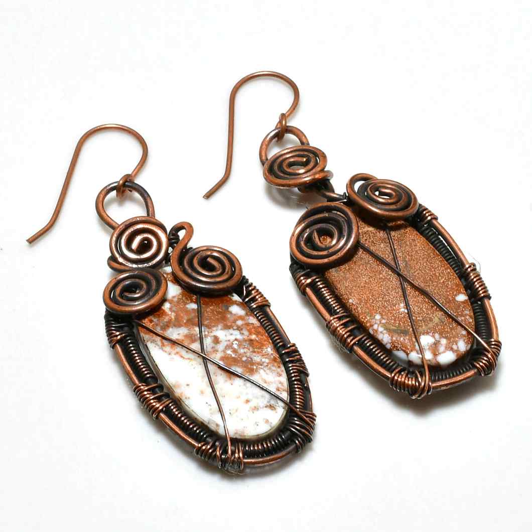 Gaia’s Embrace – Copper & Natural Stone Earrings