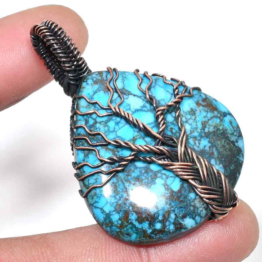 Terra’s Tree – Turquoise Copper Pendant