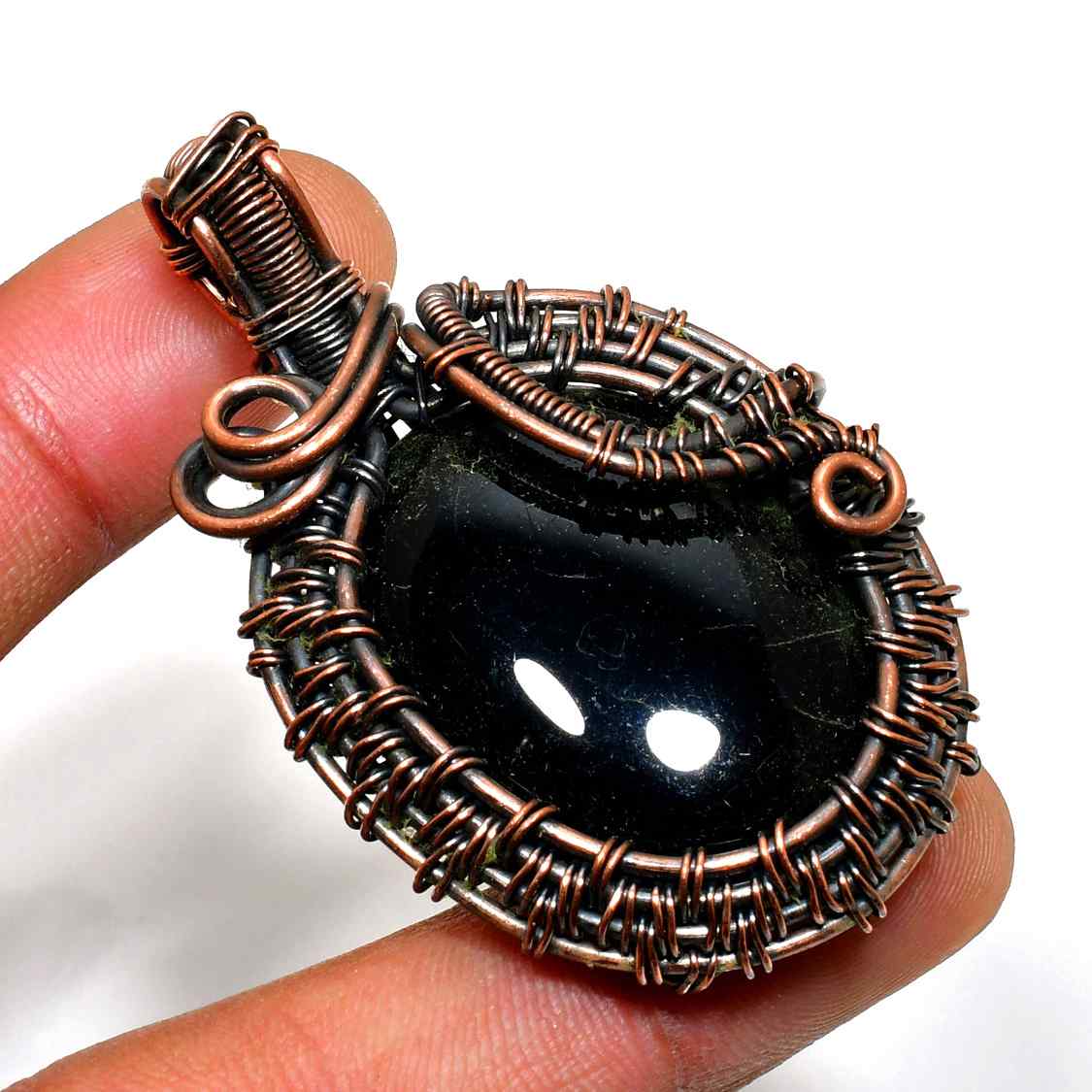 Terra’s Balance – Natural Stone Copper Pendant