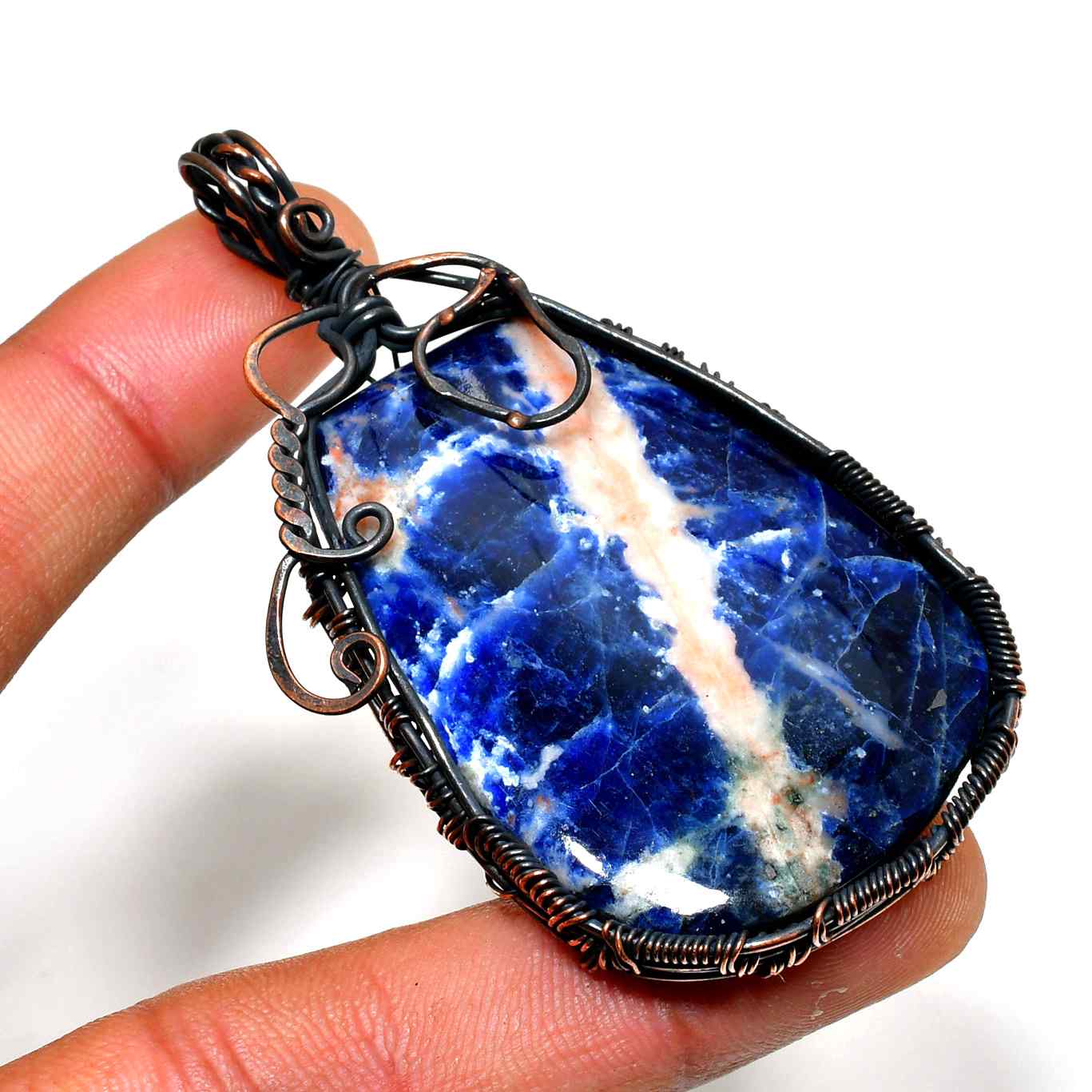 Tranquil Truth – Sodalite Copper Pendant