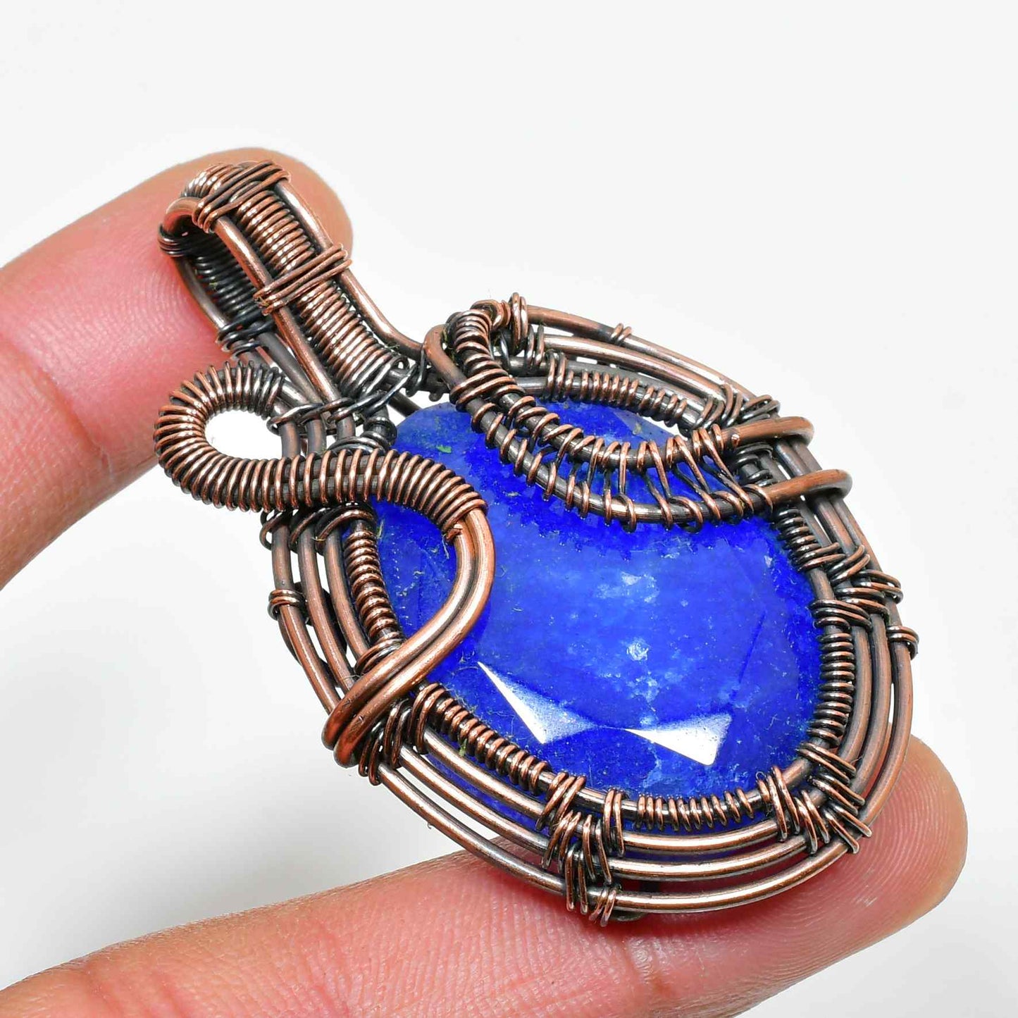 Azure Wisdom – Lapis Lazuli & Oxidized Copper Pendant