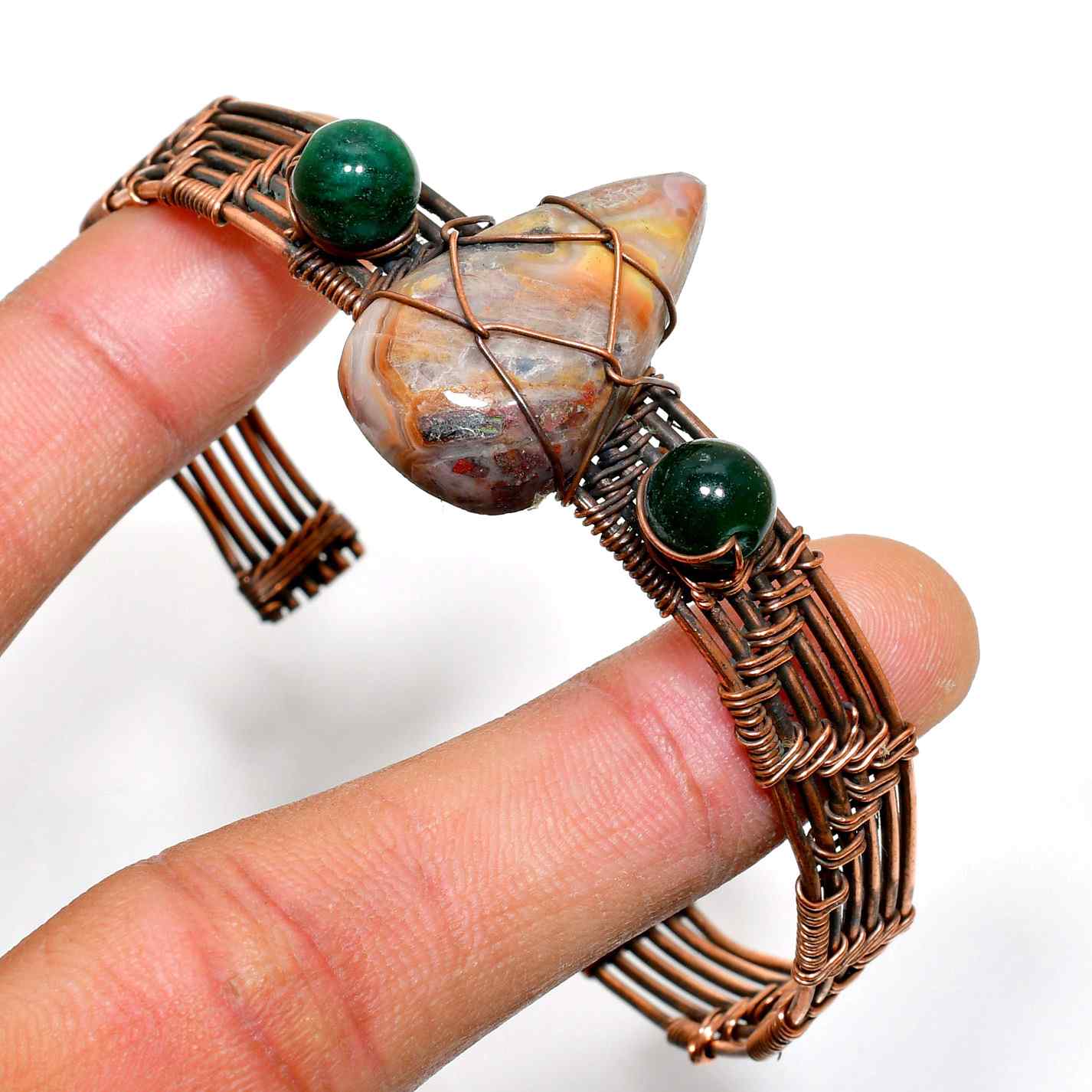 Nature’s Embrace – Agate Copper Bracelet