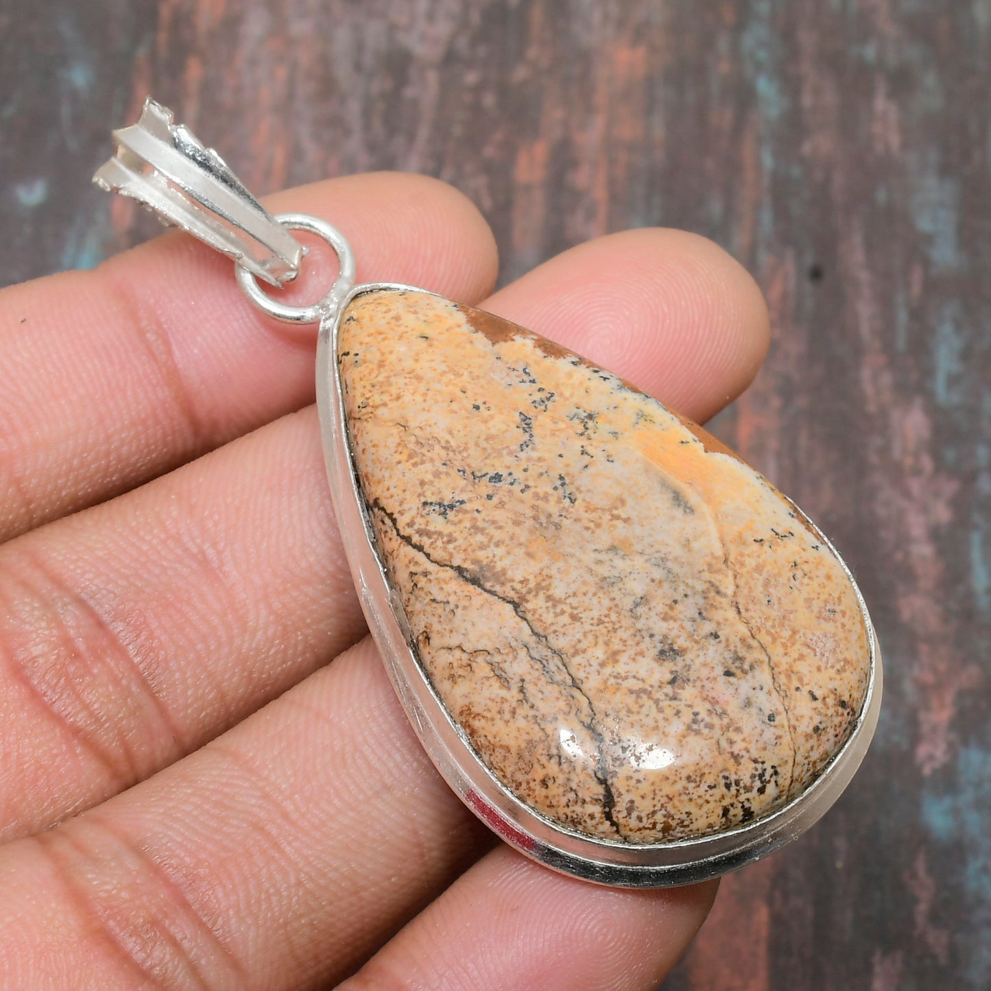 Gaia’s Embrace – Jasper & Sterling Silver Pendant