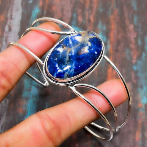 Serenity’s Wisdom – Lapis Lazuli Silver Bracelet