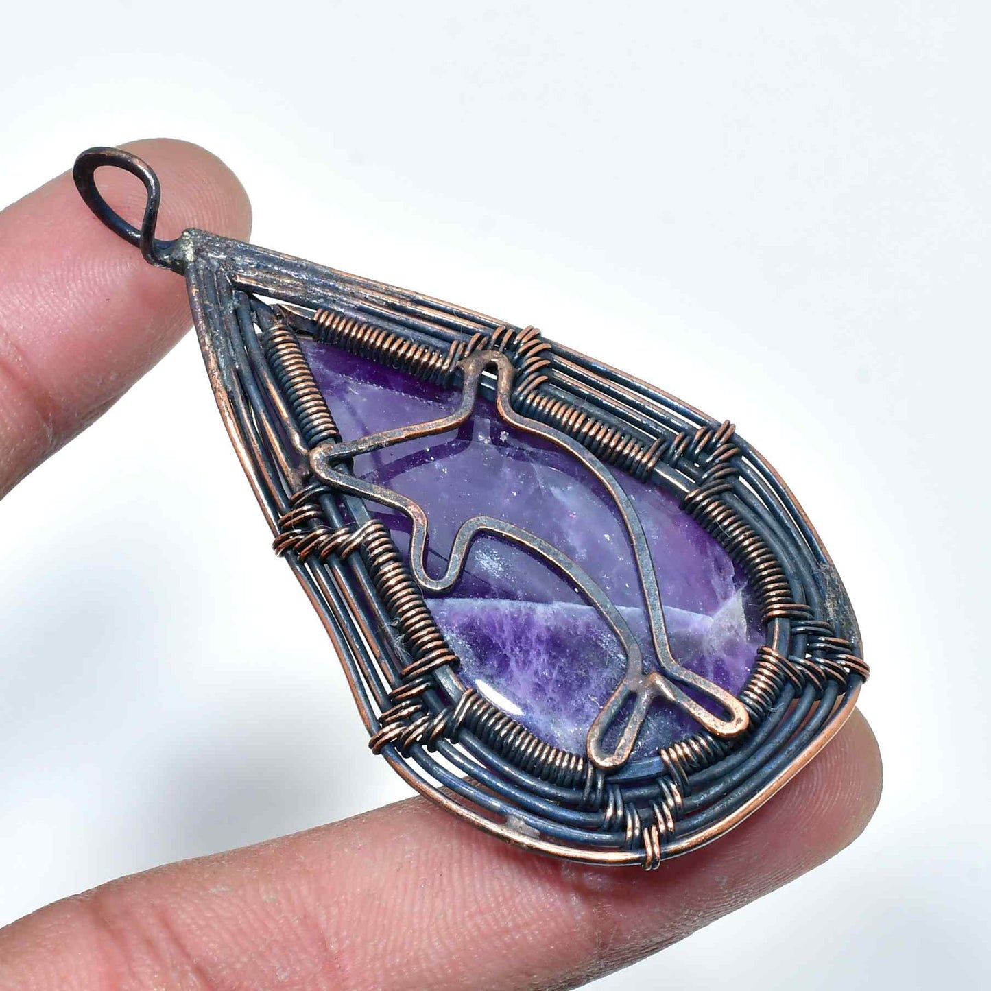 Serenity’s Aura – Amethyst Copper Pendant
