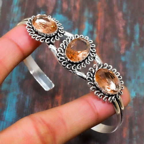 Sunlit Blossom – Citrine Silver Filigree Bracelet