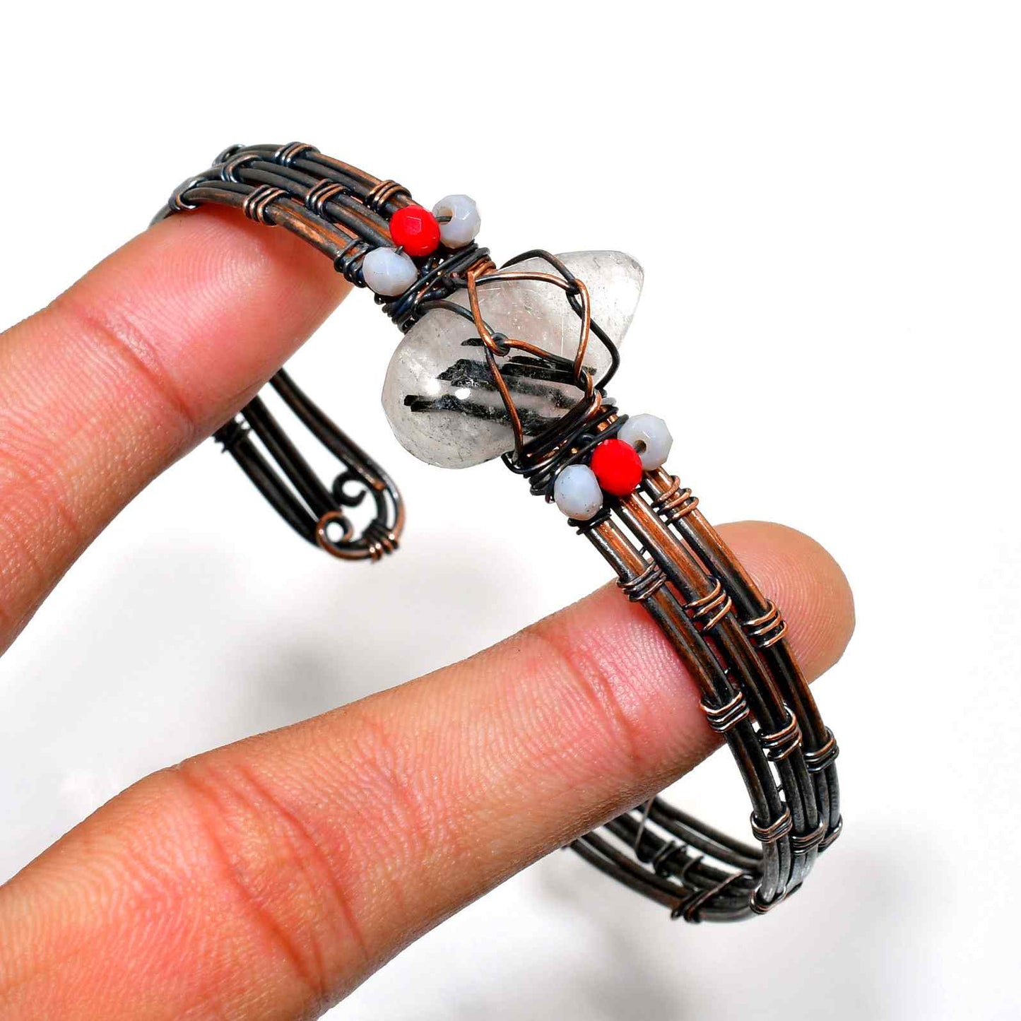 Gaia’s Embrace – Wire-Wrapped Stone Bracelet