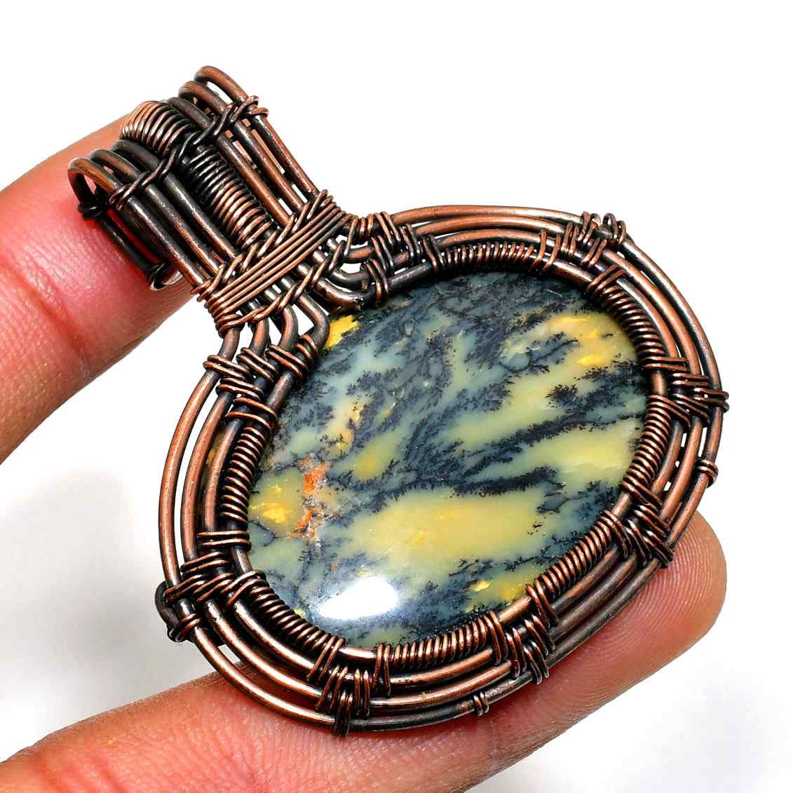 Gaia’s Anchor – Copper & Natural Stone Pendant