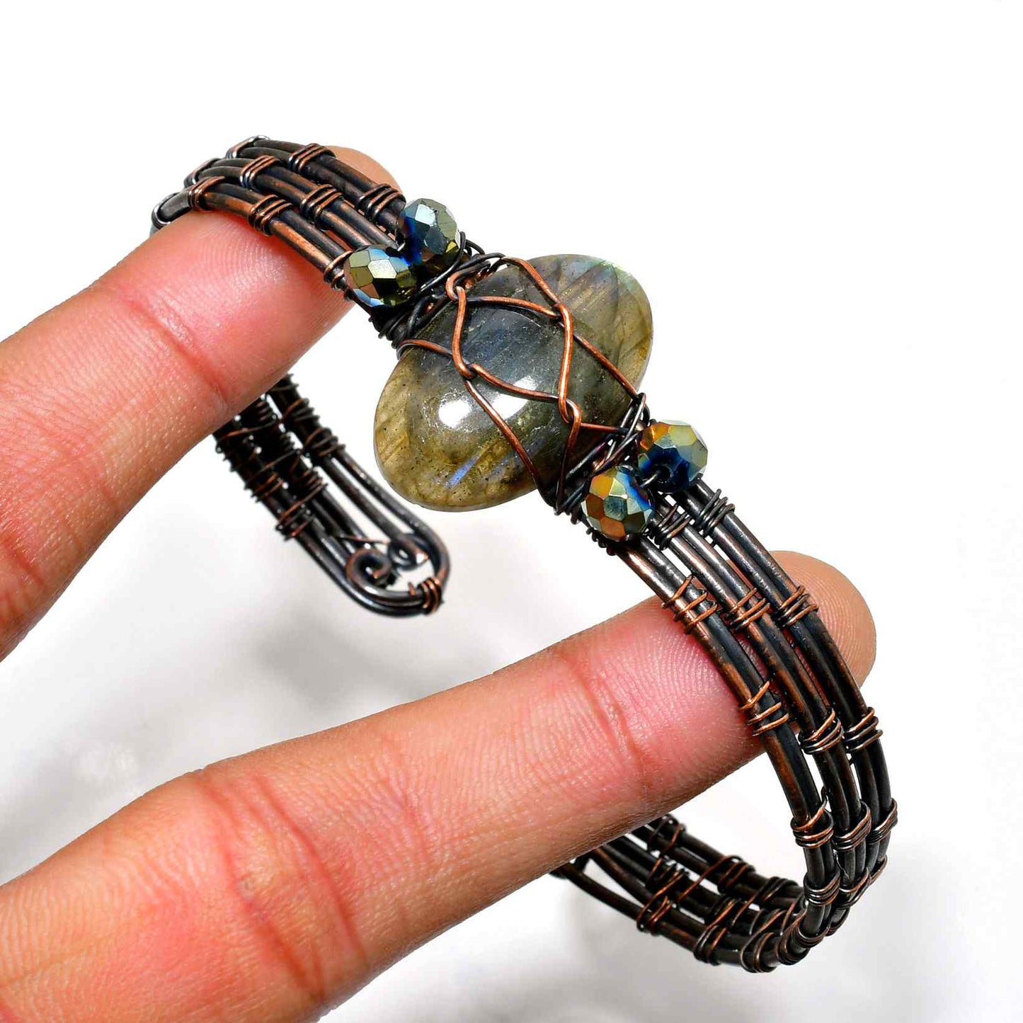 Selene’s Veil – Labradorite Copper Bracelet