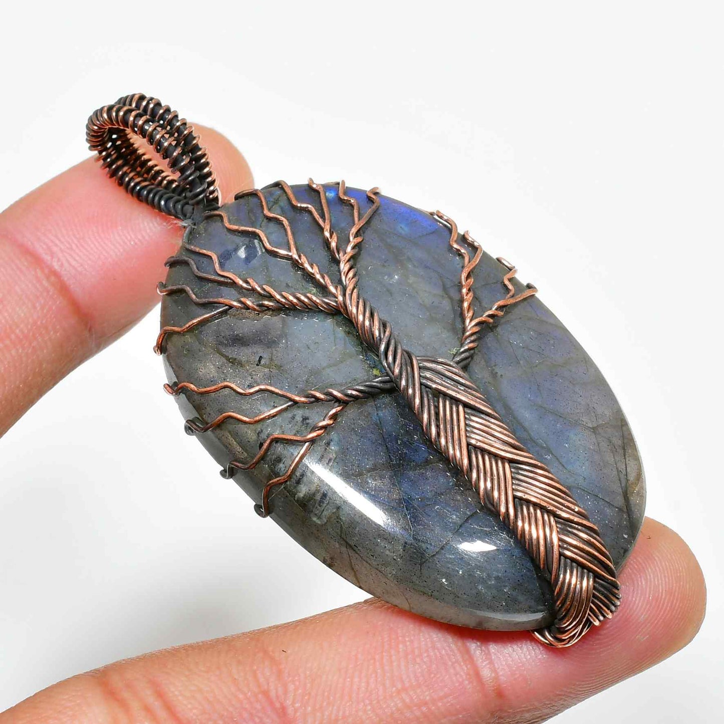 Arbor’s Harmony – Labradorite Copper Tree Pendant