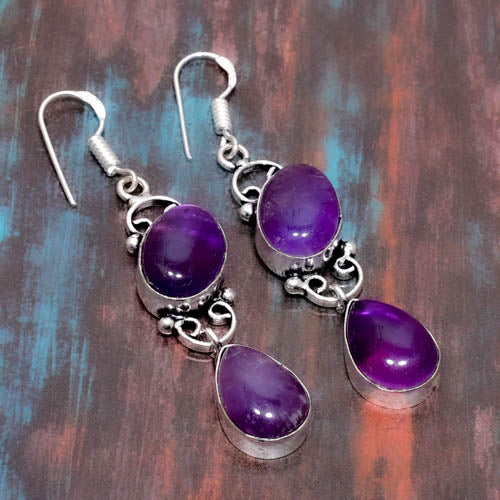 Serenity’s Drop – Amethyst Sterling Silver Earrings