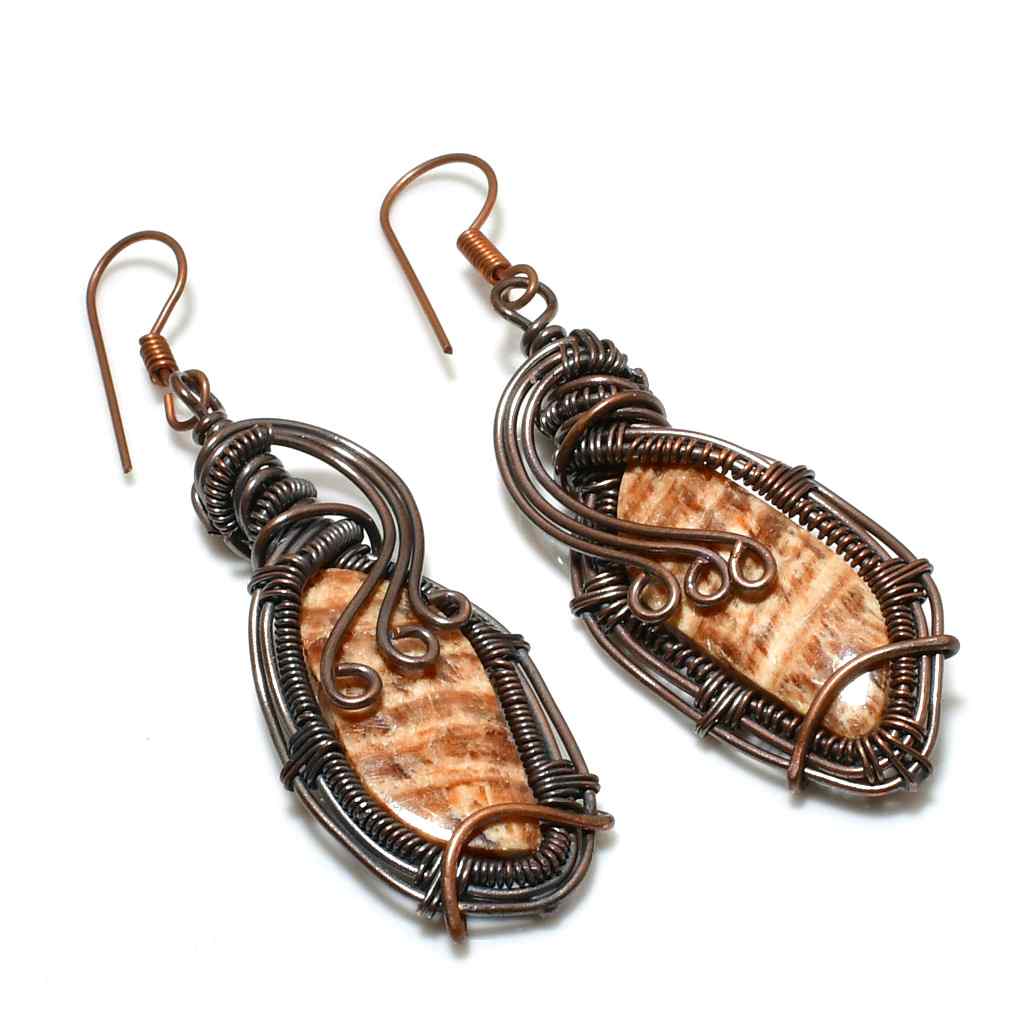 Ocean’s Whisper – Natural Shell & Oxidized Copper Earrings