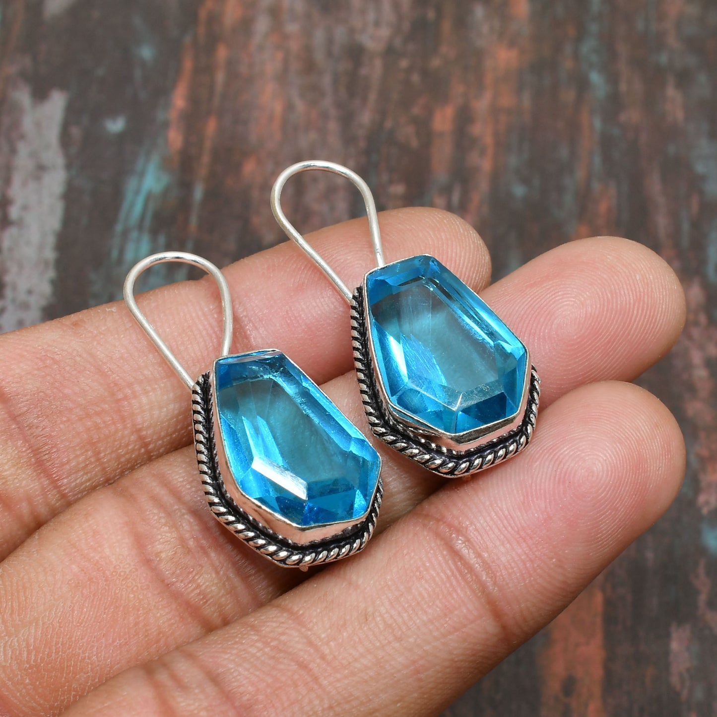 Azure Tranquility – Sterling Silver Blue Topaz Earrings
